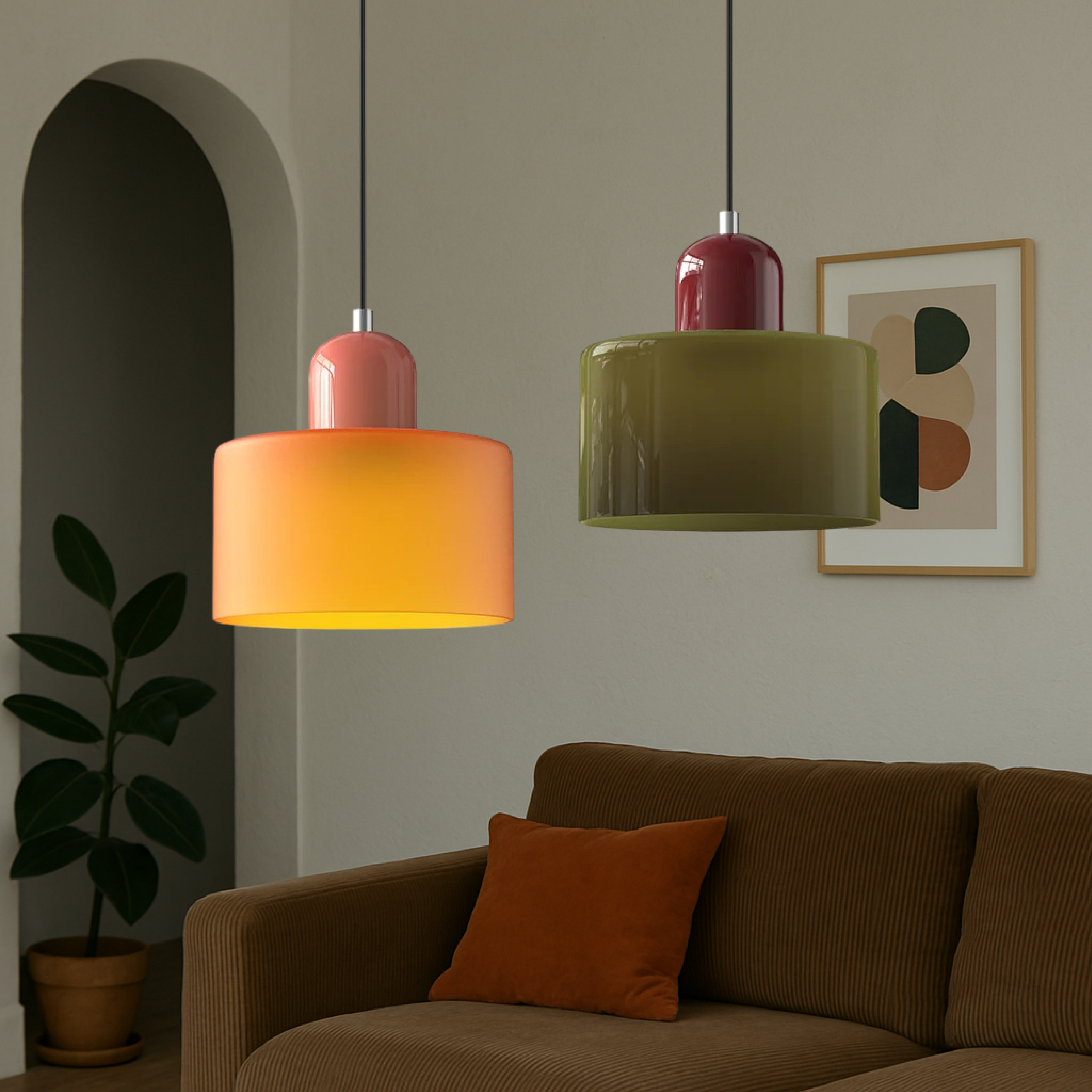 Bauhaus Collection | Pendant Lighting with Geometric Design | Elegant Hanging Lights for Modern Kitchen Island