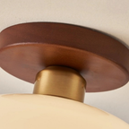 Bauhaus | Flush Mount Ceiling Light with Cream Glass Shade | Modern Design for Cozy Ambiance