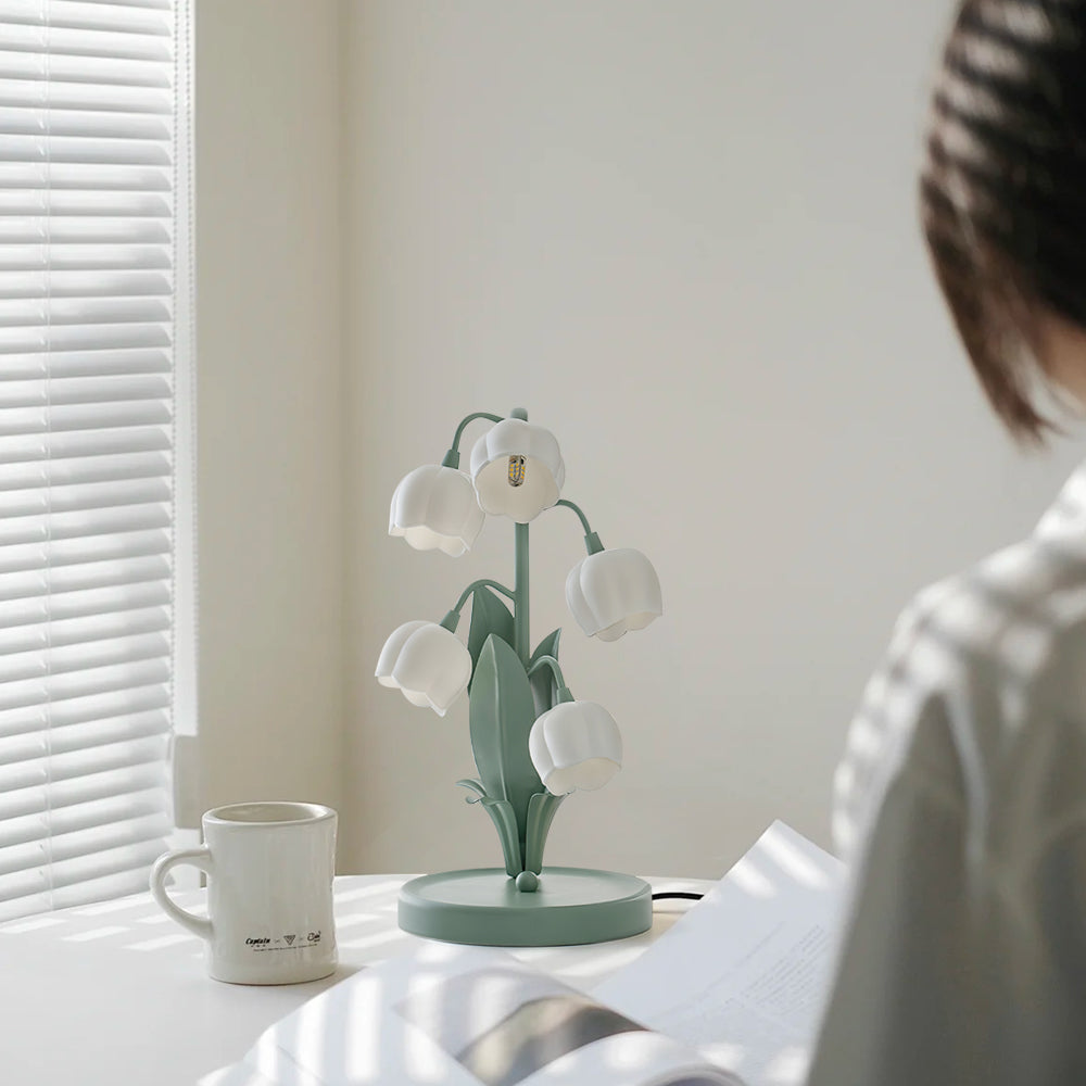 Bell Orchid Table Lamp Modern Floral Accent Light