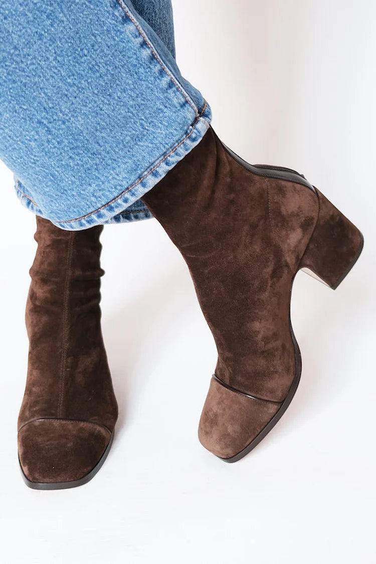 Beth Collection | Elegant Block Heel Boots with Modern Square Toe | Stylish Footwear for All-Day Comfort