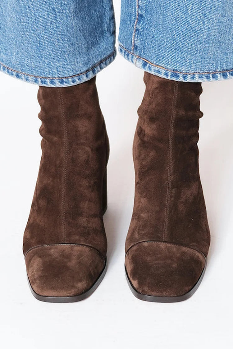 Beth Collection | Elegant Block Heel Boots with Modern Square Toe | Stylish Footwear for All-Day Comfort