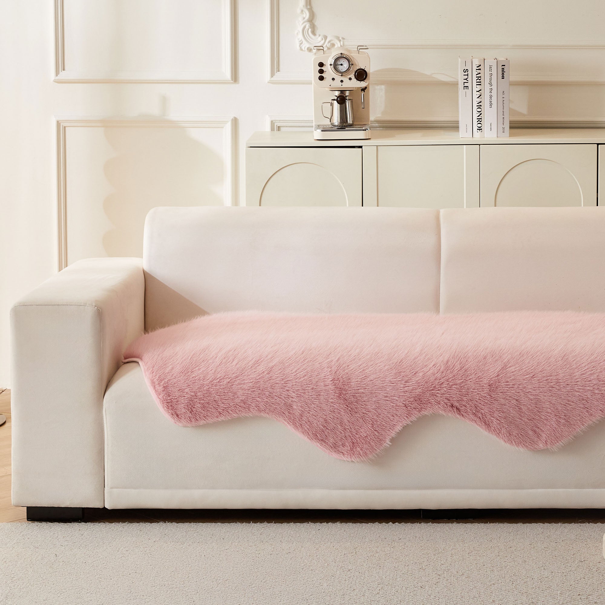 Ultra Soft Scandinavian Fluffy Sofa Cover for Cozy Modern Living