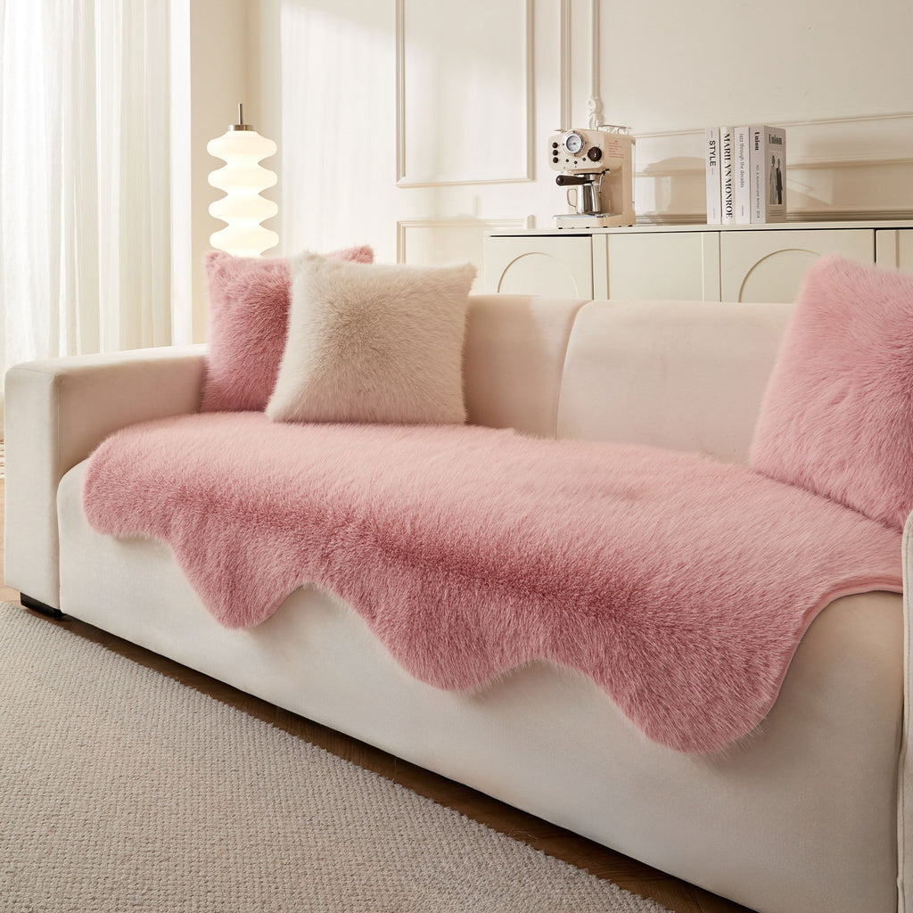 Ultra Soft Scandinavian Fluffy Sofa Cover for Cozy Modern Living