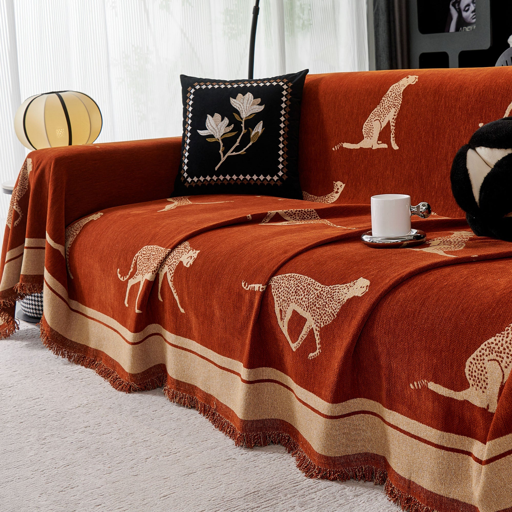 Safari Inspired Anti Pilling Sofa Cover for Bold Modern Living