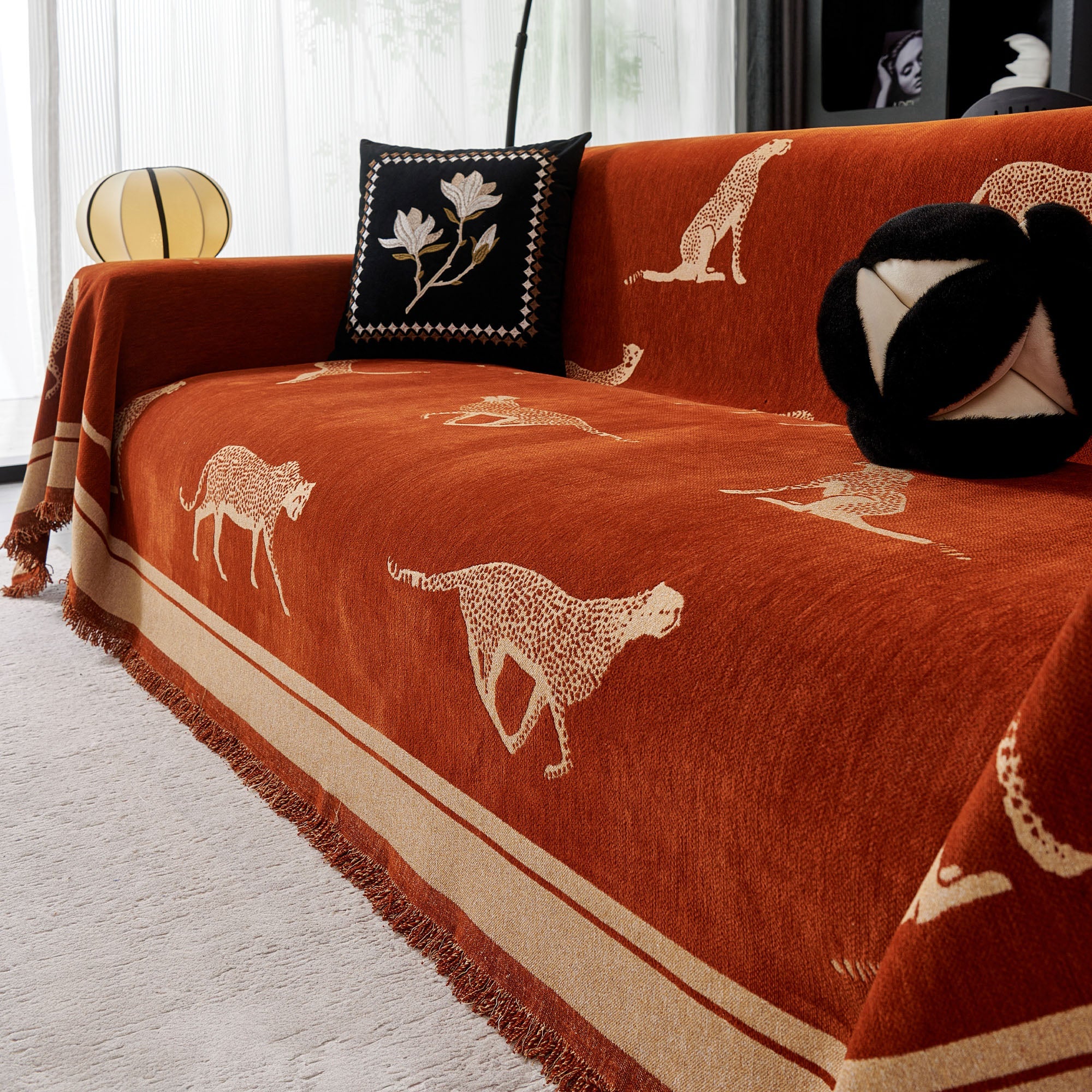 Safari Inspired Anti Pilling Sofa Cover for Bold Modern Living