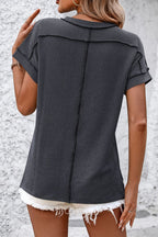 Casual Striped T-Shirt with Ribbed Design | Comfortable Everyday Wear for Effortless Style
