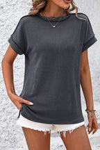 Casual Striped T-Shirt with Ribbed Design | Comfortable Everyday Wear for Effortless Style