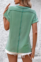 Casual Striped T-Shirt with Ribbed Design | Comfortable Everyday Wear for Effortless Style