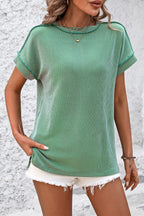 Casual Striped T-Shirt with Ribbed Design | Comfortable Everyday Wear for Effortless Style