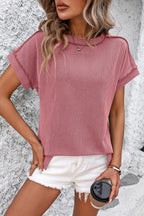 Casual Striped T-Shirt with Ribbed Design | Comfortable Everyday Wear for Effortless Style