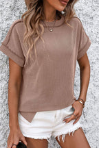 Casual Striped T-Shirt with Ribbed Design | Comfortable Everyday Wear for Effortless Style
