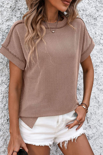 Casual Striped T-Shirt with Ribbed Design | Comfortable Everyday Wear for Effortless Style