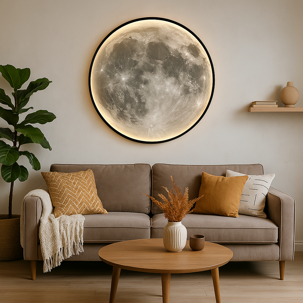 Celestial Glow | Moon Wall Lamp with Realistic Lunar Surface | Versatile Indoor & Outdoor Wall Lights for Cozy Ambiance