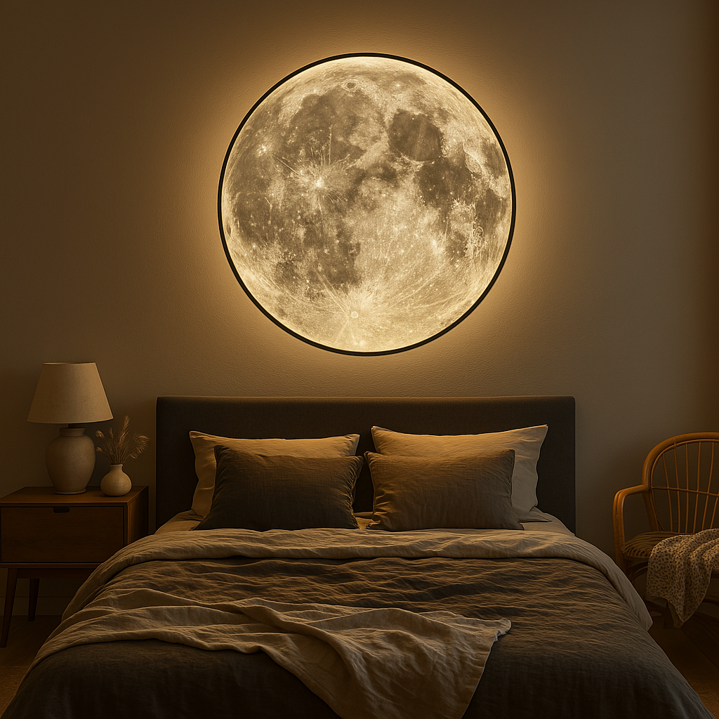 Celestial Glow | Moon Wall Lamp with Realistic Lunar Surface | Versatile Indoor & Outdoor Wall Lights for Cozy Ambiance