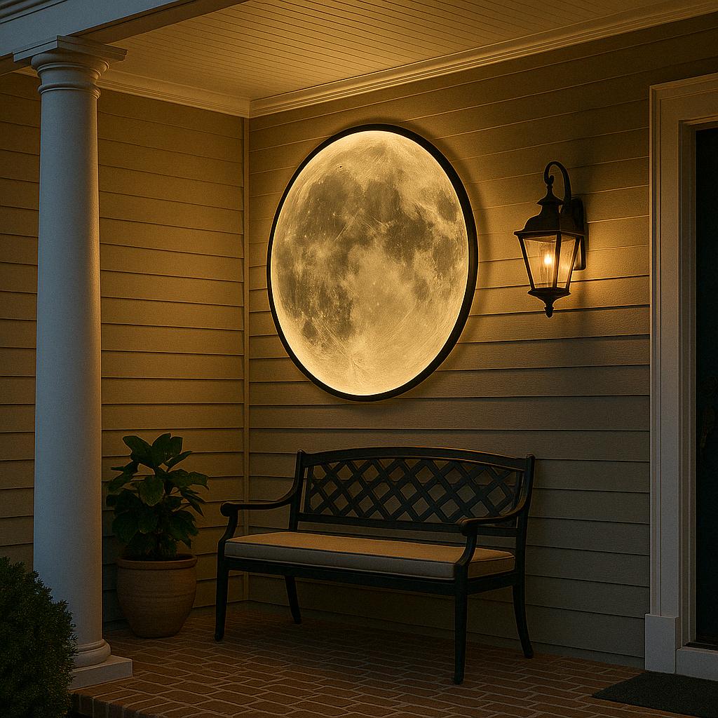 Celestial Glow | Moon Wall Lamp with Realistic Lunar Surface | Versatile Indoor & Outdoor Wall Lights for Cozy Ambiance