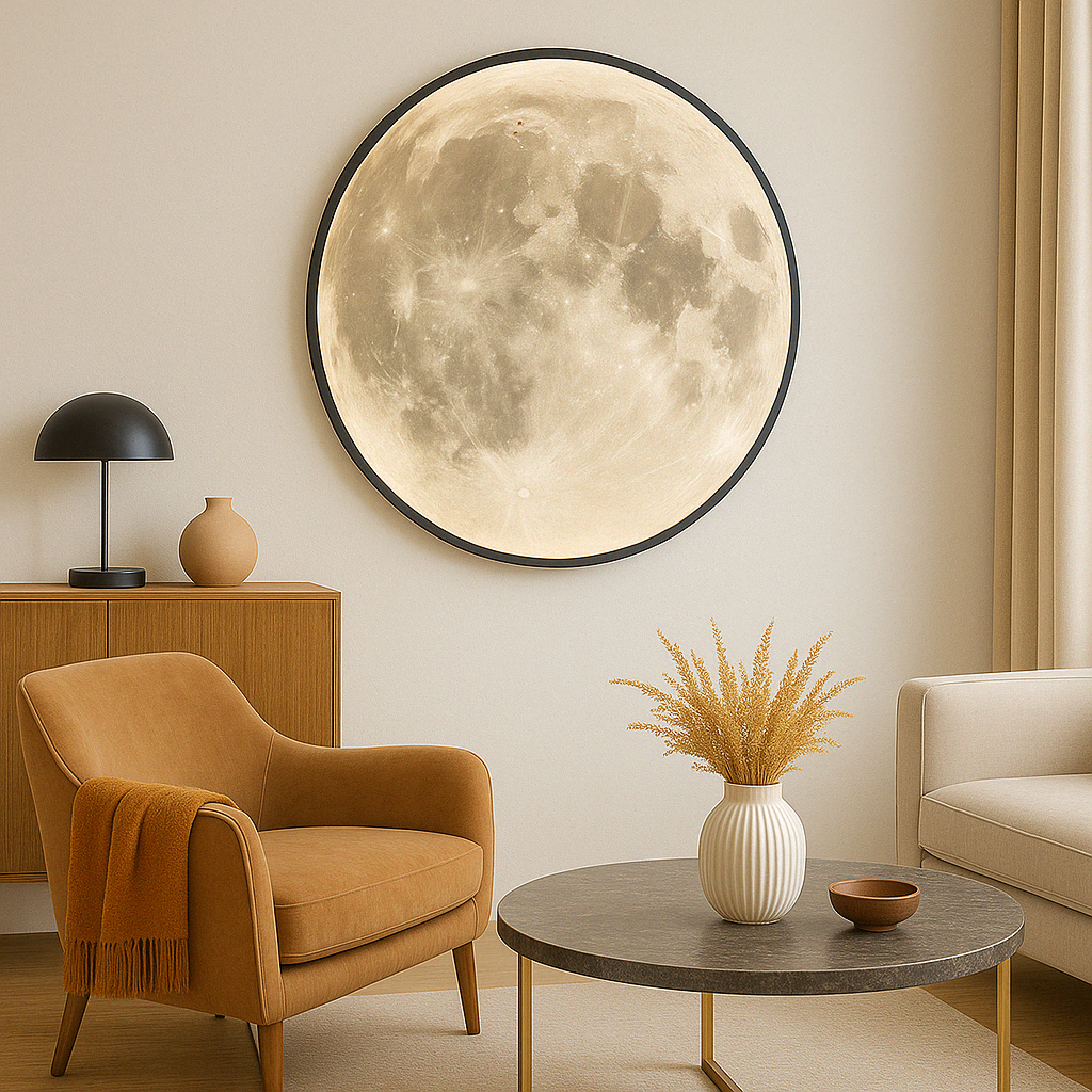 Celestial Glow | Moon Wall Lamp with Realistic Lunar Surface | Versatile Indoor & Outdoor Wall Lights for Cozy Ambiance