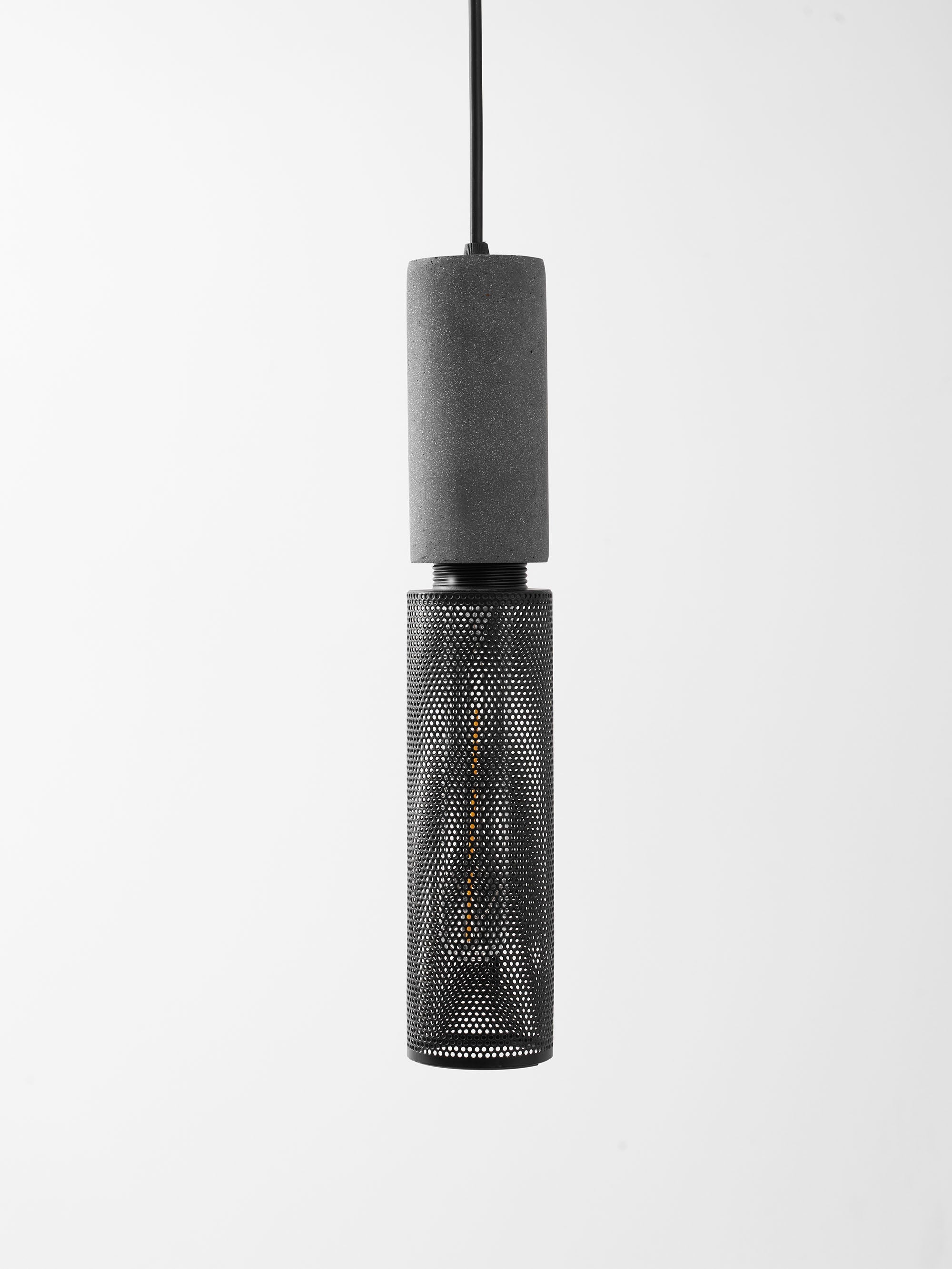 Concrete Pendant Light, Industrial Cement Ceiling Lamp, Black Grey, Kitchen