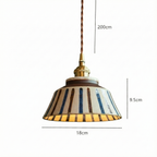 Ceramic Pendant Lighting with Hand-Painted Shade & Adjustable Height | Cozy Ambience for Kitchen Island