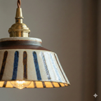 Ceramic Pendant Lighting with Hand-Painted Shade & Adjustable Height | Cozy Ambience for Kitchen Island