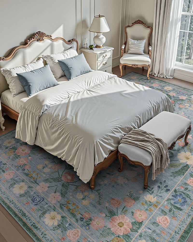 Chloris | Washable Area Rug with Non-Slip Backing | Eco-Friendly Design for Comfort and Safety