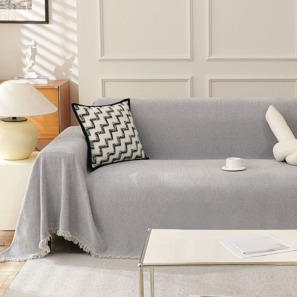 Soft Breathable Herringbone Sofa Cover for Modern Cozy Living