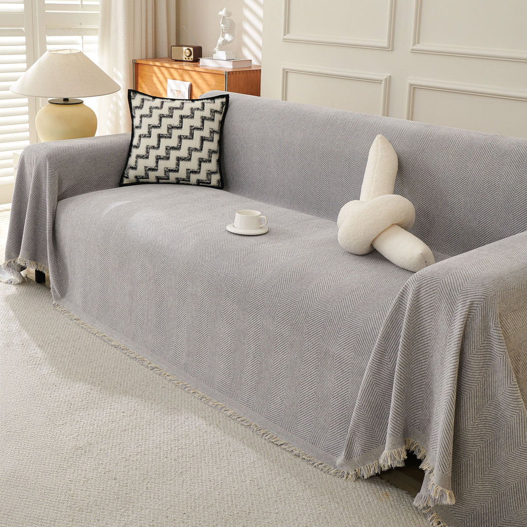 Soft Breathable Herringbone Sofa Cover for Modern Cozy Living