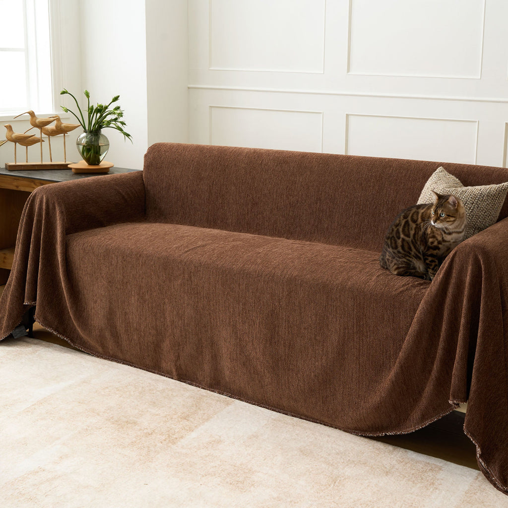 Durable Herringbone Sofa Cover for Modern Pet Friendly Homes