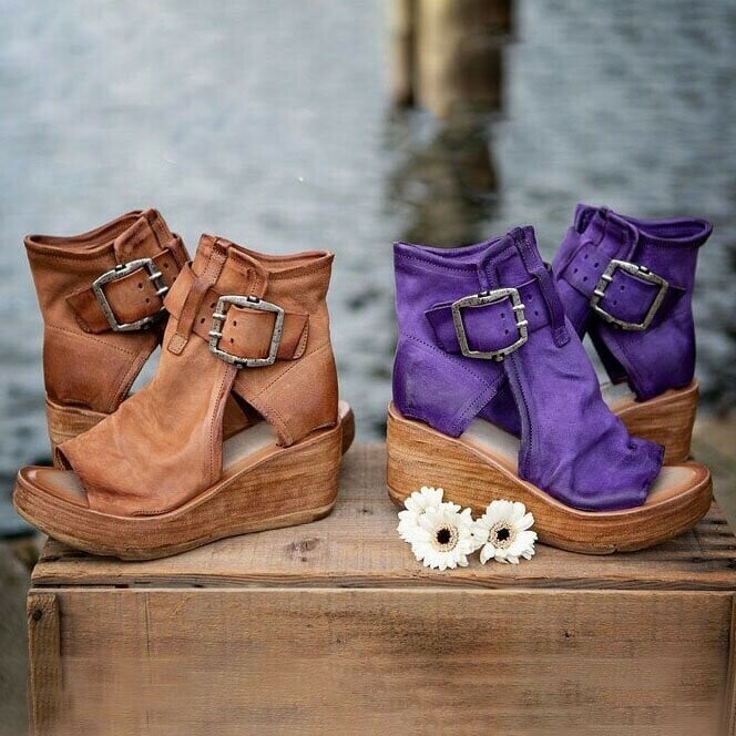 Comfort Step | Wedge Sandals for Women with Orthopedic Support | Stylish Boho Design for All-Day Comfort