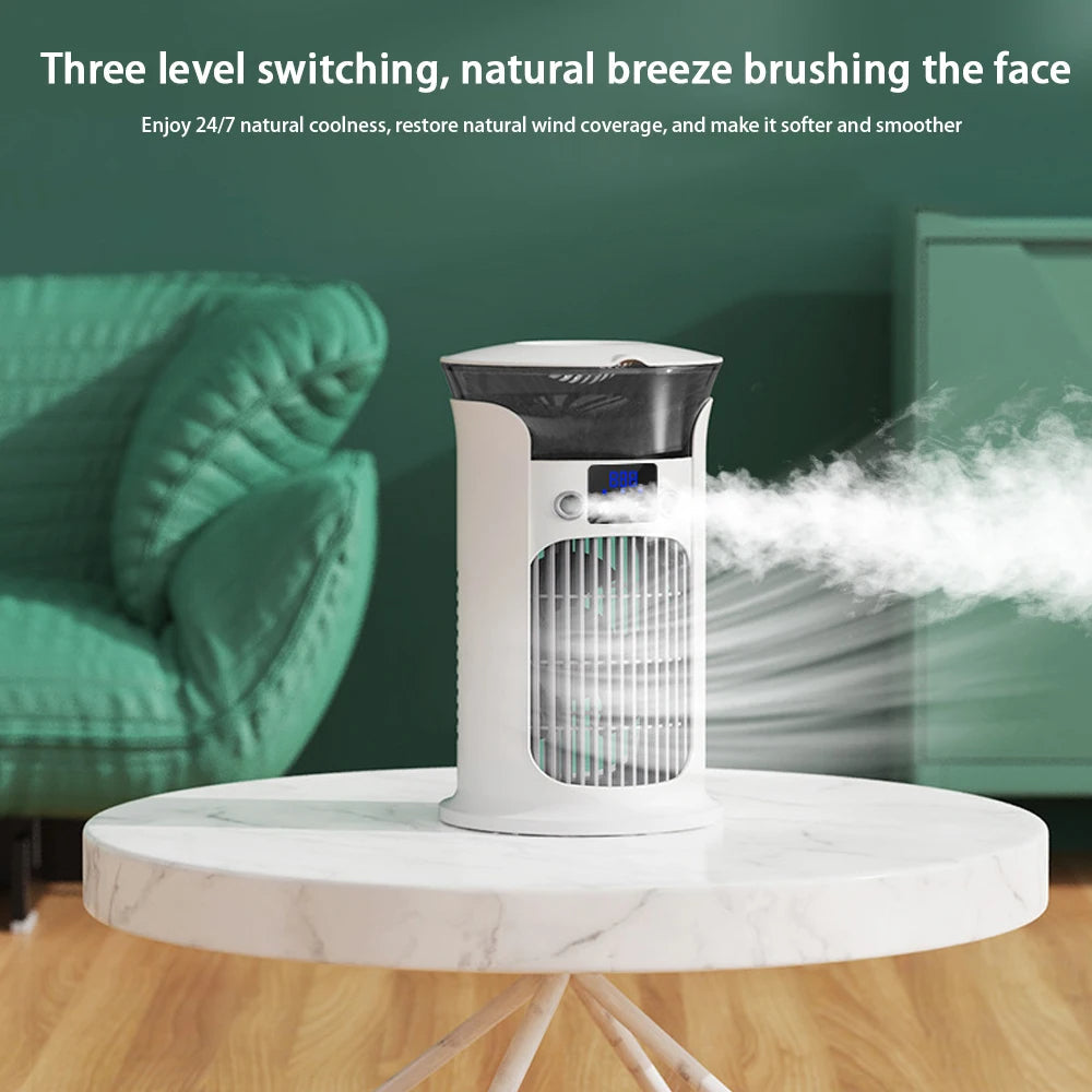 Compact Portable Air Conditioner | Mini Cooling Fan with Humidifier & LED Light | Ideal for Indoor Comfort