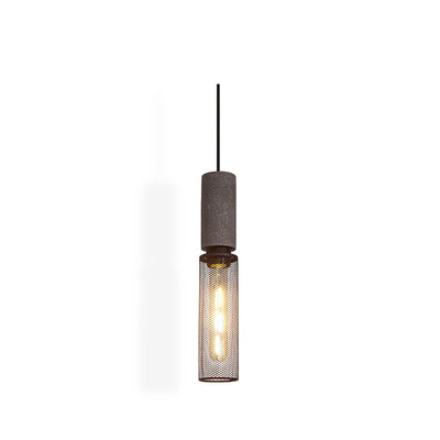 Concrete Pendant Light, Industrial Cement Ceiling Lamp, Black Grey, Kitchen