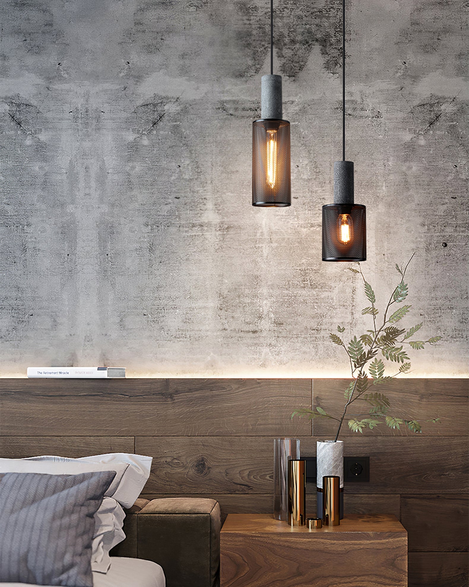 Concrete Pendant Light Industrial Ceiling Lamp