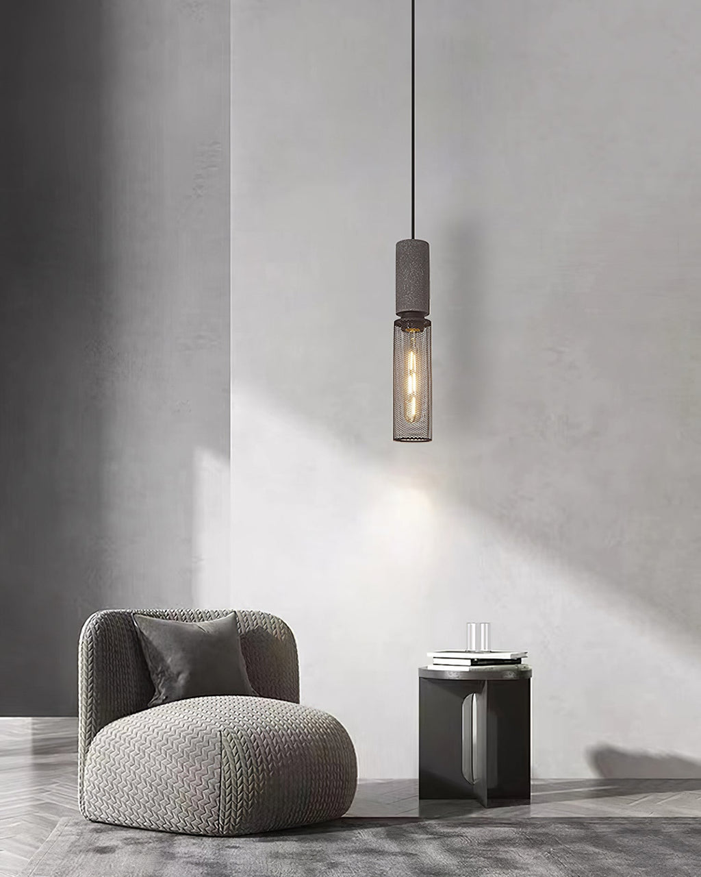 Concrete Pendant Light Industrial Ceiling Lamp