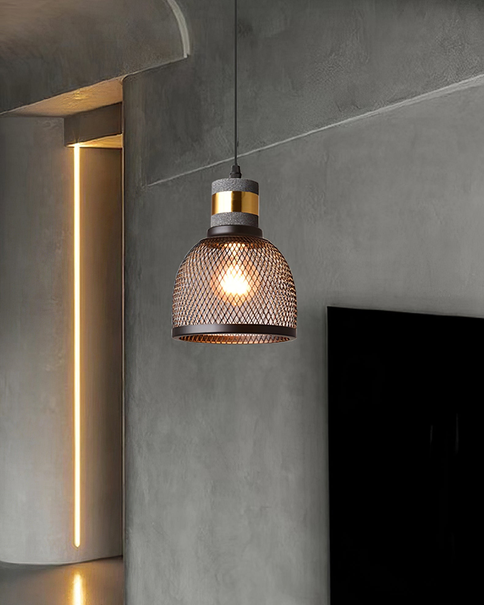 Concrete Pendant Light Industrial Ceiling Lamp