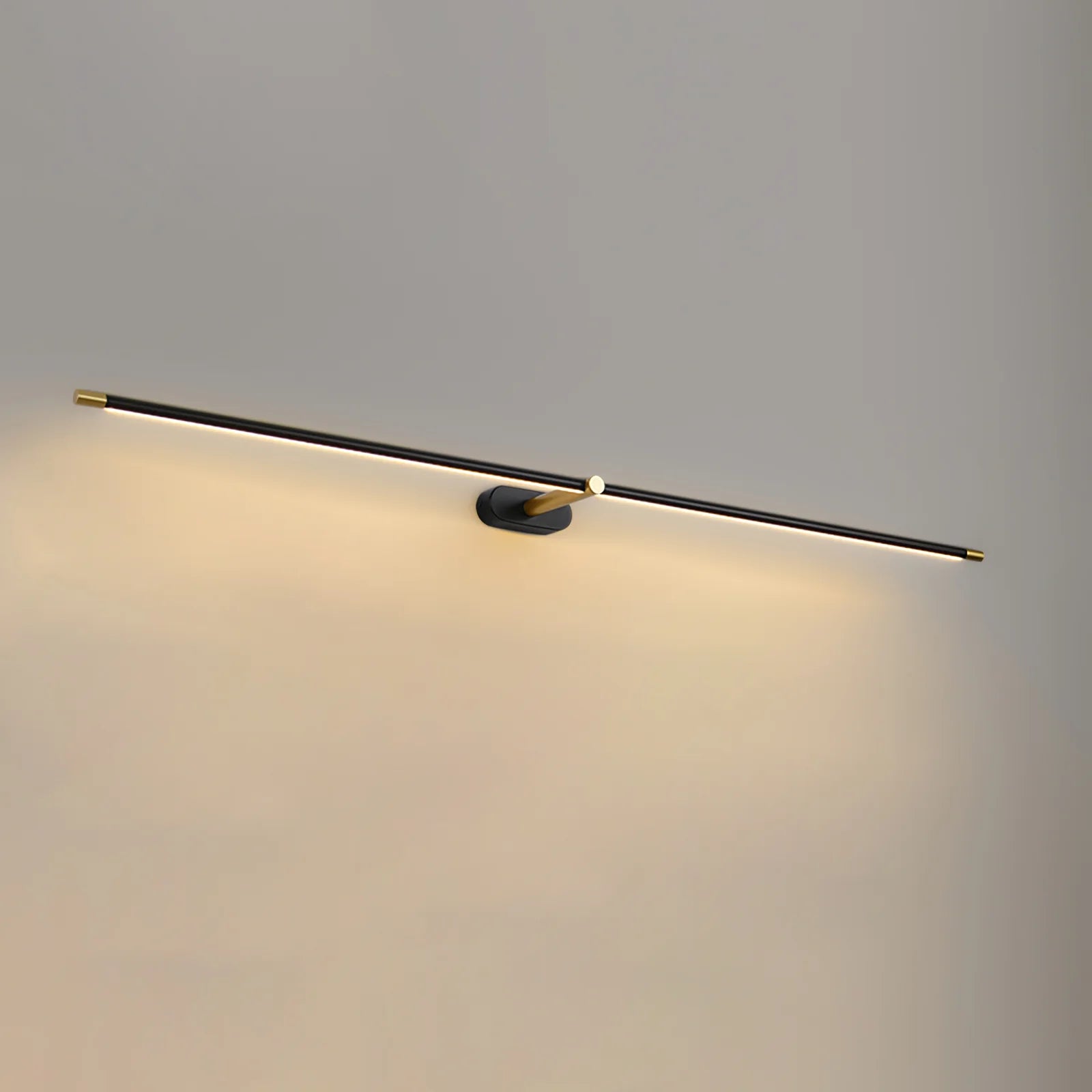LED Bathroom Vanity Light Bar, Minimalist Wall Light, Black Gold, Mirror