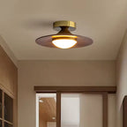 Contemporary Flush Mount Ceiling Light with Integrated LED & Wood Accent | Stylish Ceiling Light Fixture for Modern Spaces