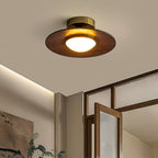 Contemporary Flush Mount Ceiling Light with Integrated LED & Wood Accent | Stylish Ceiling Light Fixture for Modern Spaces
