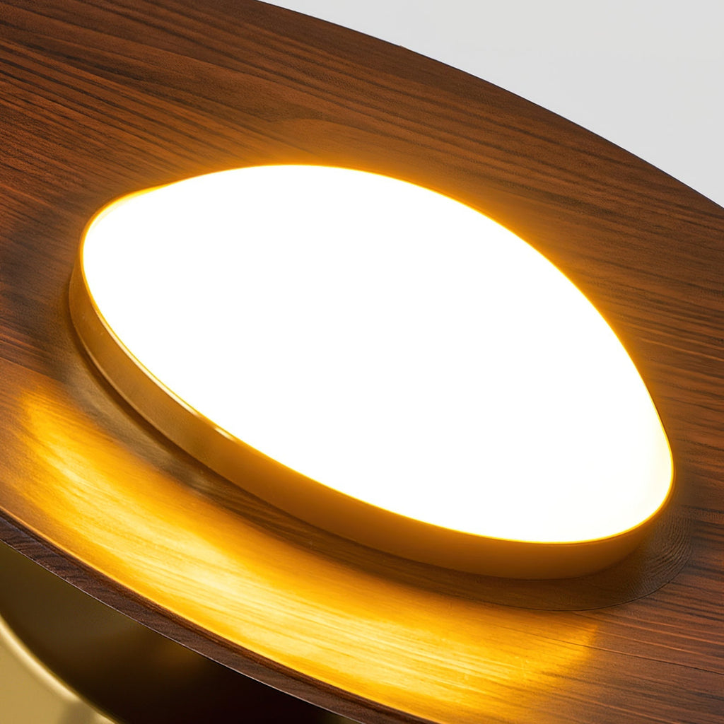 Contemporary Flush Mount Ceiling Light with Integrated LED & Wood Accent | Stylish Ceiling Light Fixture for Modern Spaces