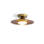 Contemporary Flush Mount Ceiling Light with Integrated LED & Wood Accent | Stylish Ceiling Light Fixture for Modern Spaces