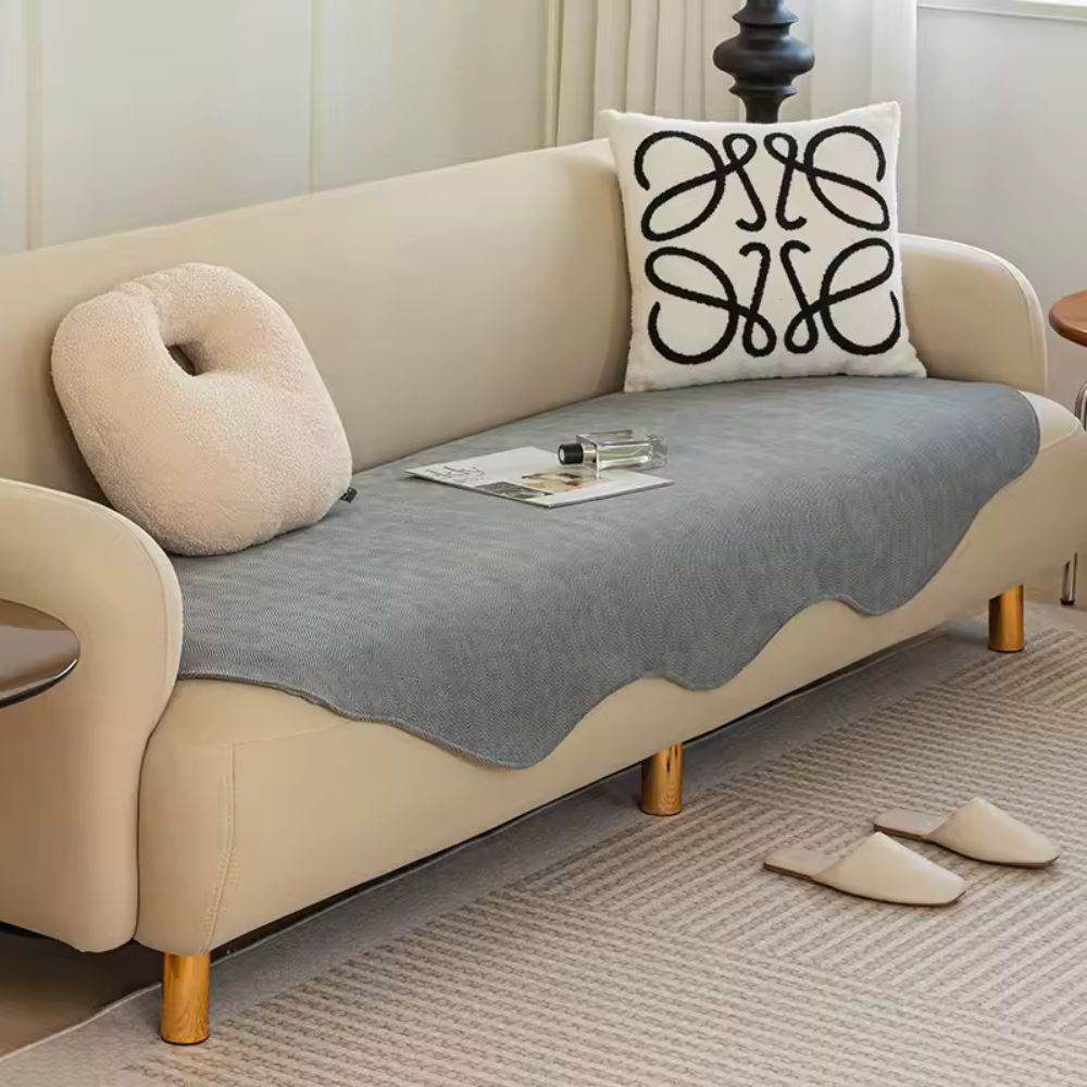 All Season Plain Contour Fit Sofa Cover for Modern Homes