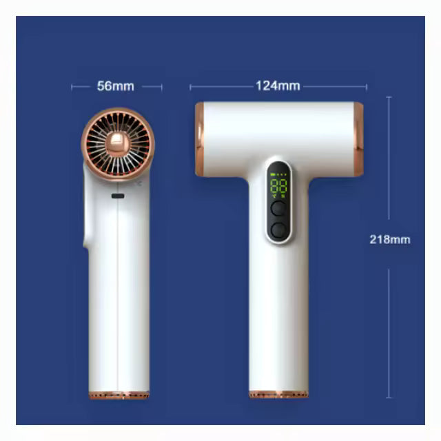 Cordless Hair Dryer | 30,000 RPM Motor & USB Charging | Fast Drying for On-the-Go Styling