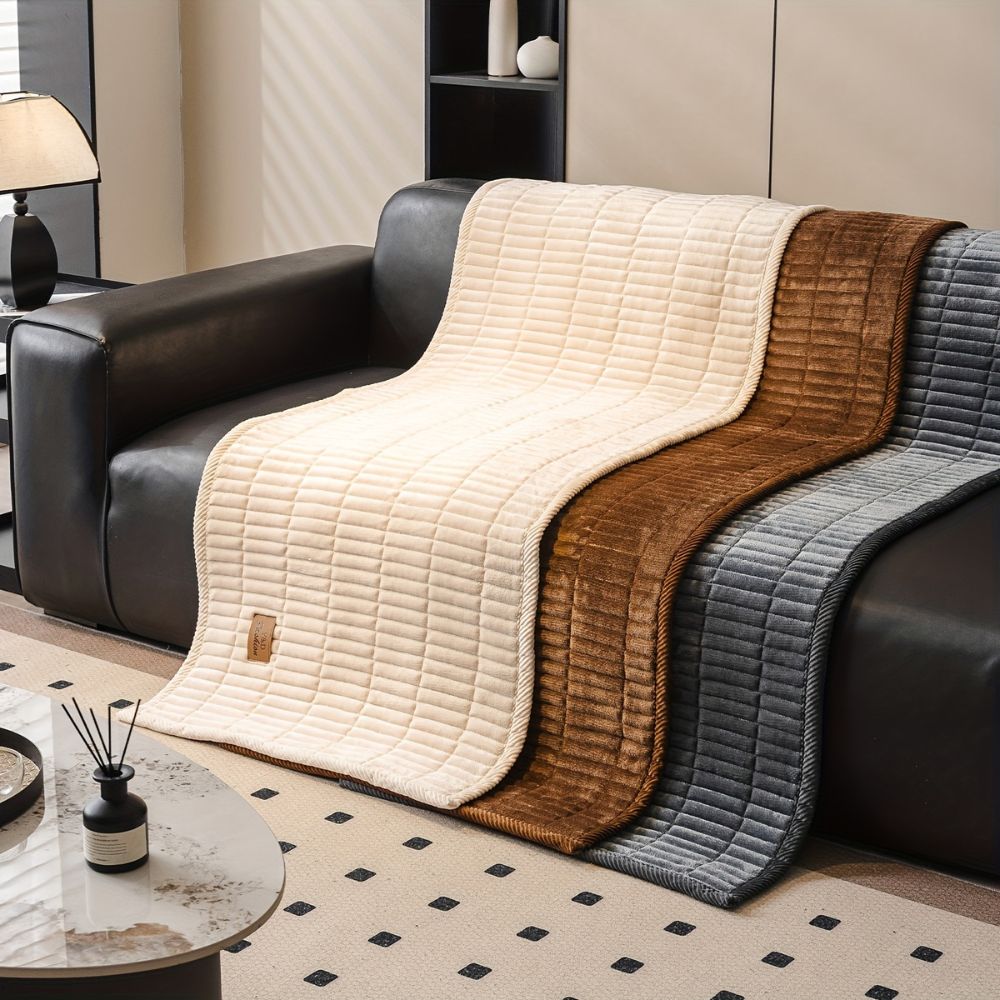 Quilted Couch Cover Protector with Plush Microfiber Comfort