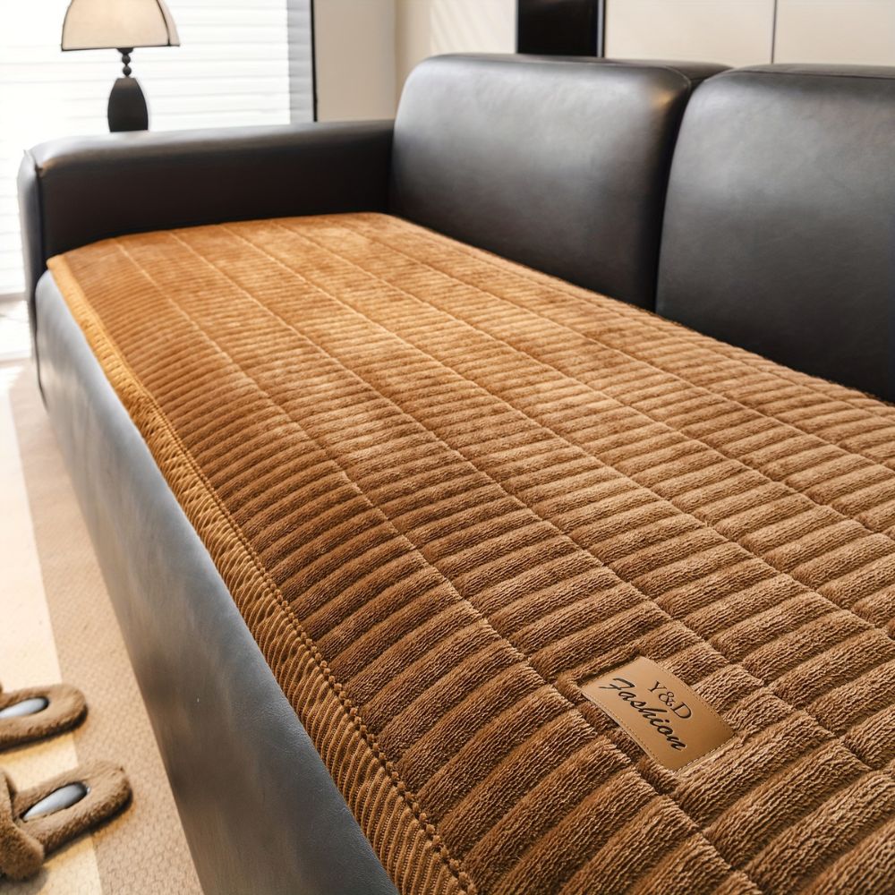 Quilted Couch Cover Protector with Plush Microfiber Comfort