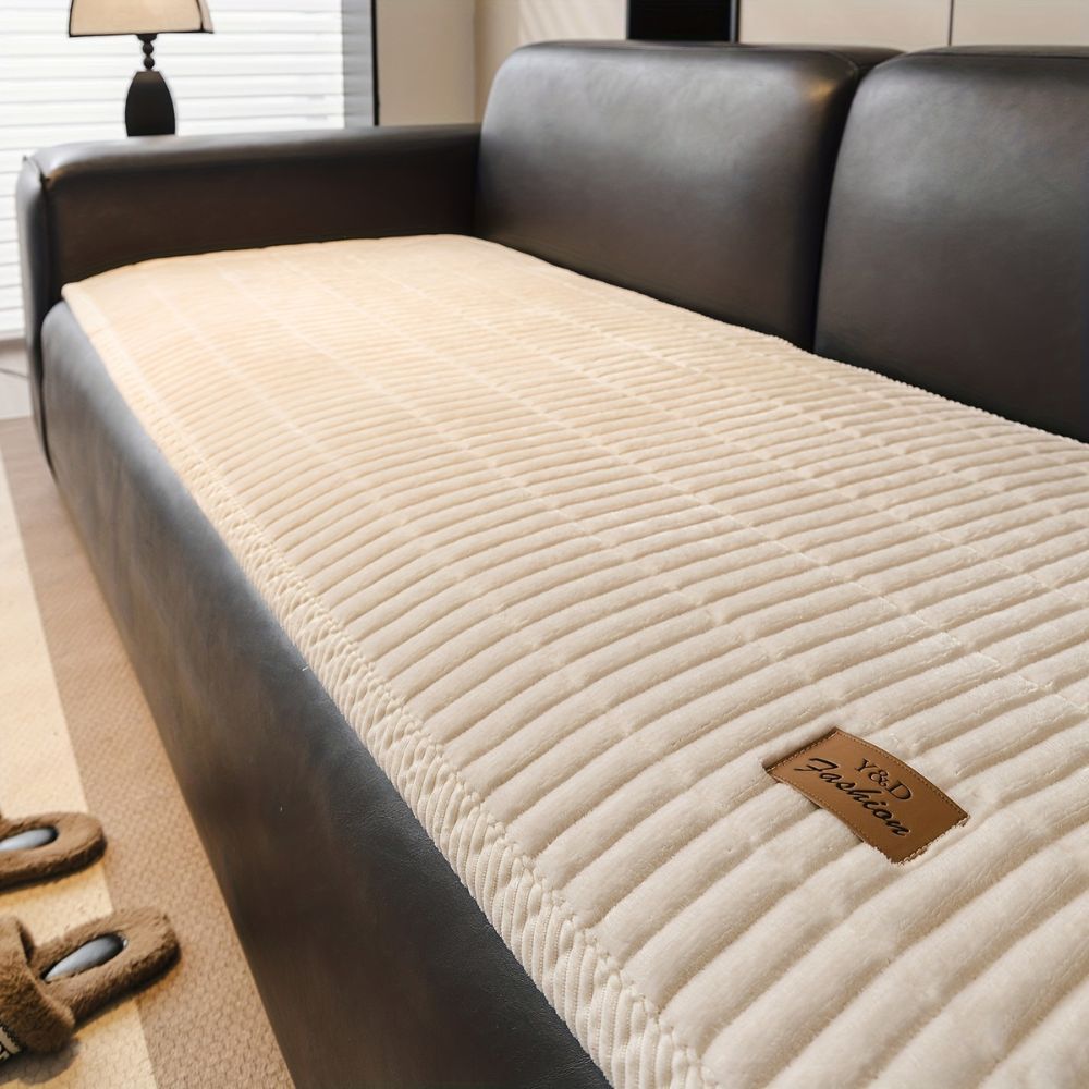 Quilted Couch Cover Protector with Plush Microfiber Comfort