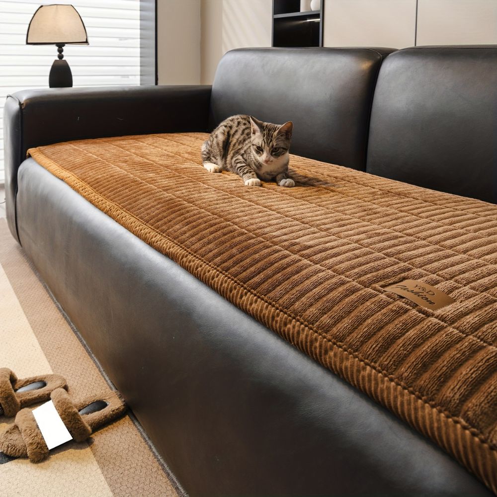 Quilted Couch Cover Protector with Plush Microfiber Comfort