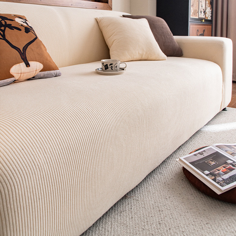 Stretch Corduroy Full Coverage Sofa Slipcover for Everyday Use