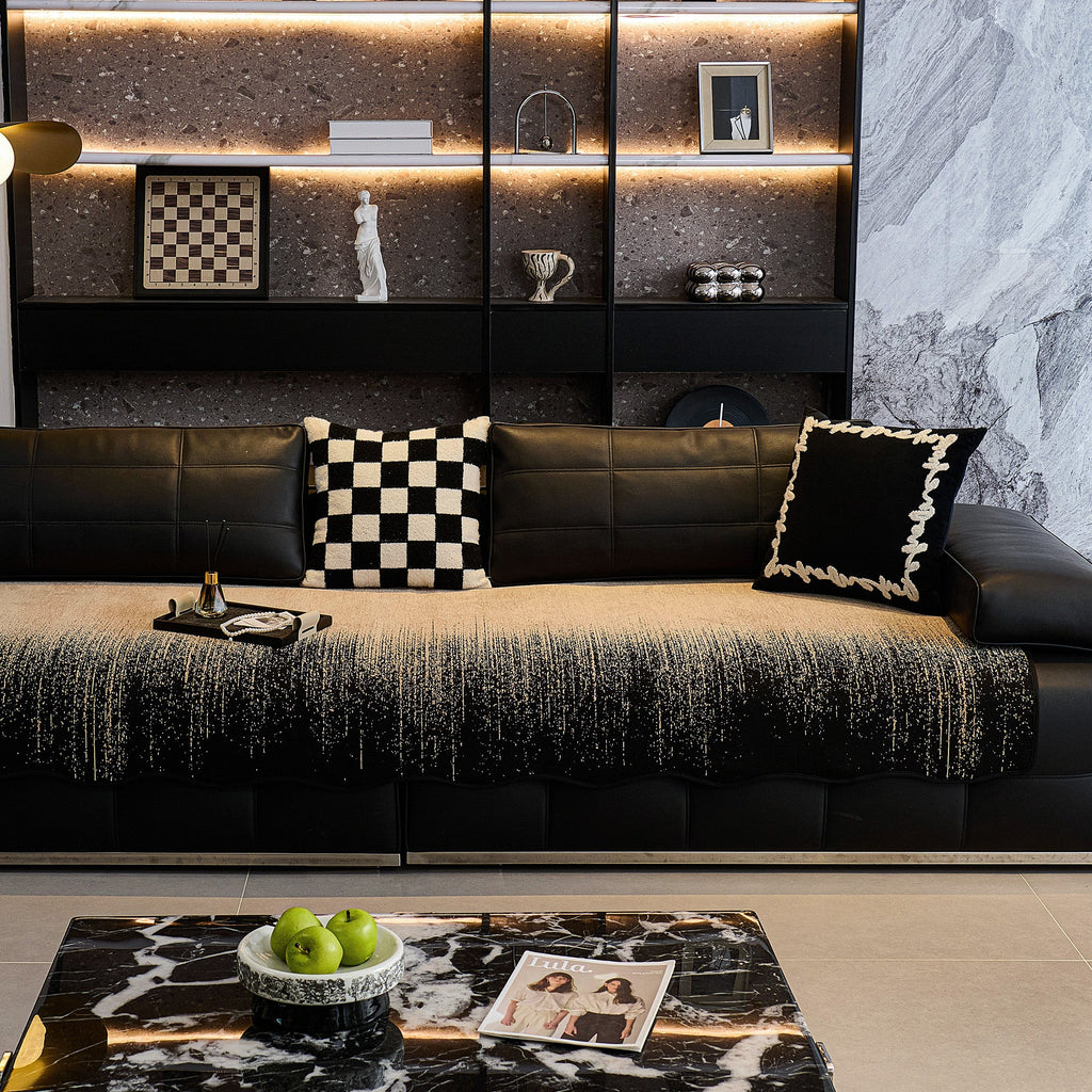 Ombre Chenille Non Slip Couch Cover for Modern Living Rooms