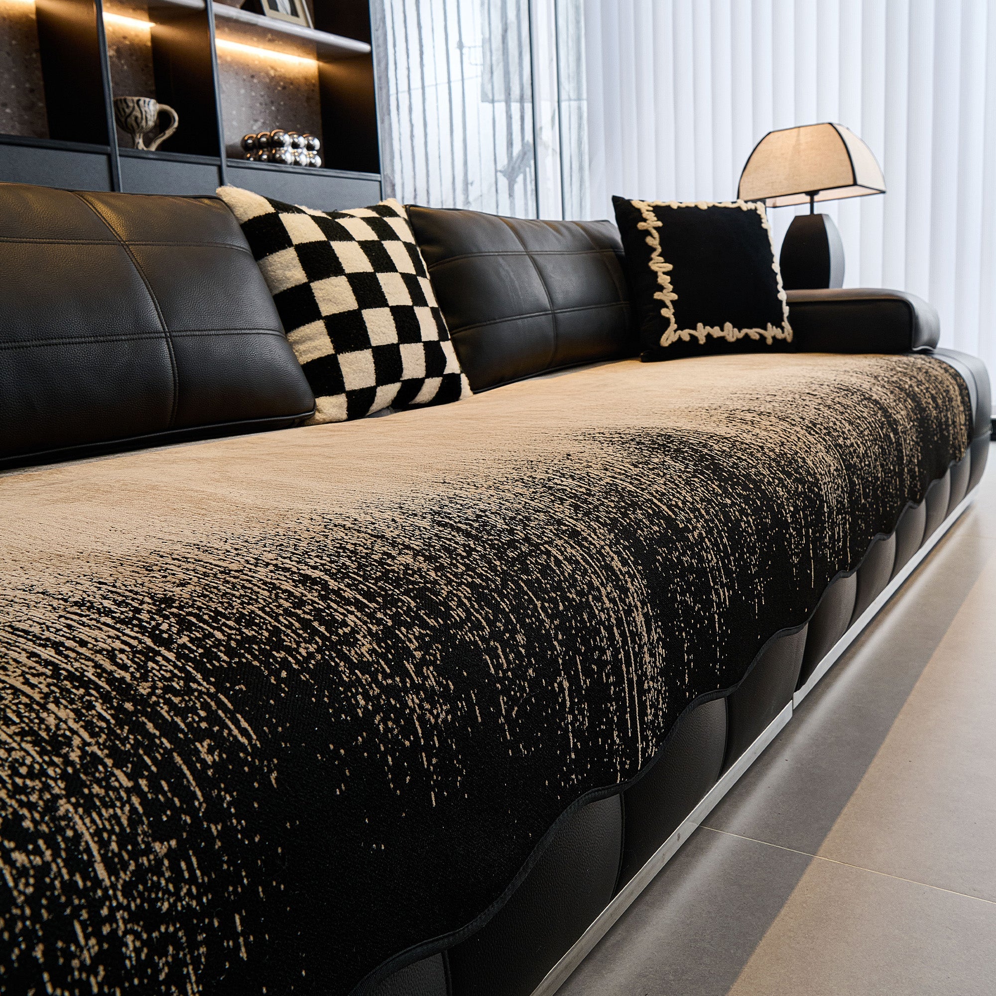 Ombre Chenille Non Slip Couch Cover for Modern Living Rooms