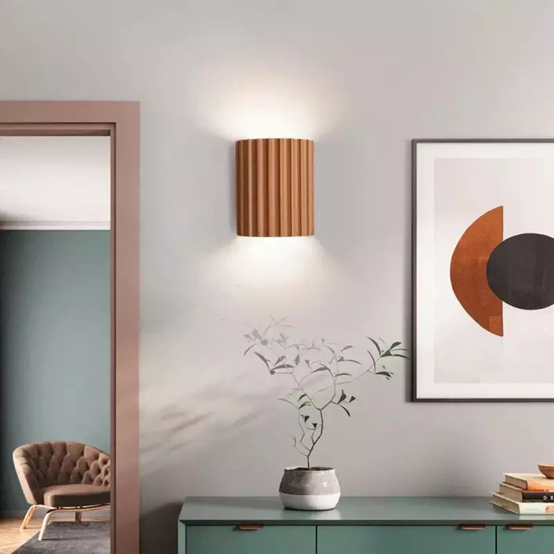 Ruffled Lampshade Wall Sconce, Modern LED, Green White, Tricolor, Bedroom