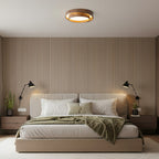 Walnut Ceiling Lamp Modern LED Flush Mount Light