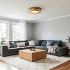 Walnut Ceiling Lamp Modern LED Flush Mount Light